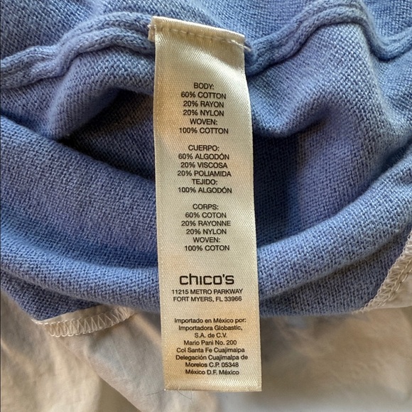 Chico's Blue Sparkle Sweater, Chico's Size 2 or Sz 12 or Large - Picture 6 of 8